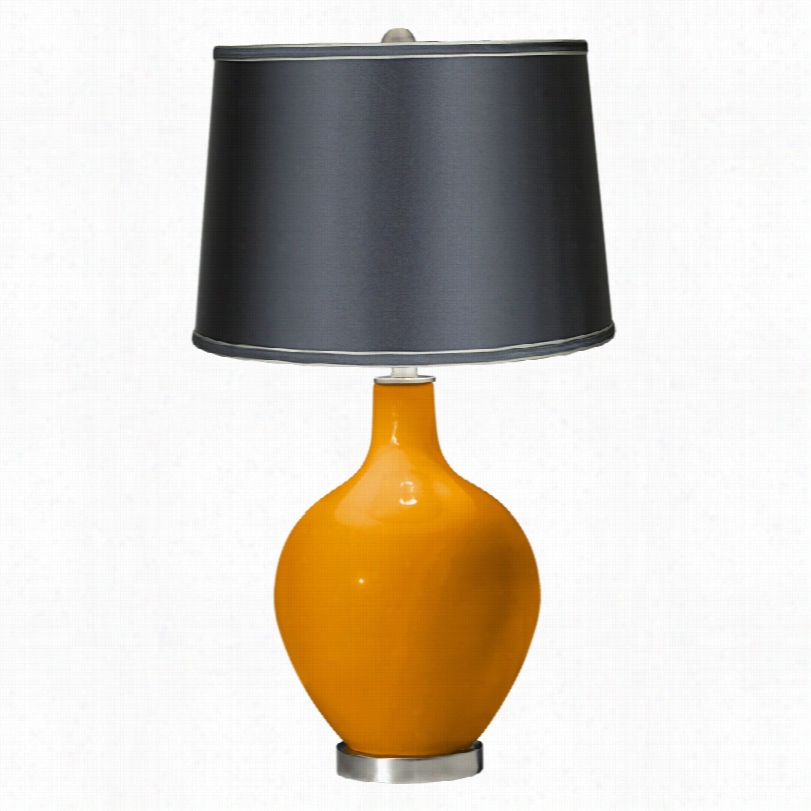 Contemporary Color Plus Ovo Mango With Dark Gray Shade Table Lamp