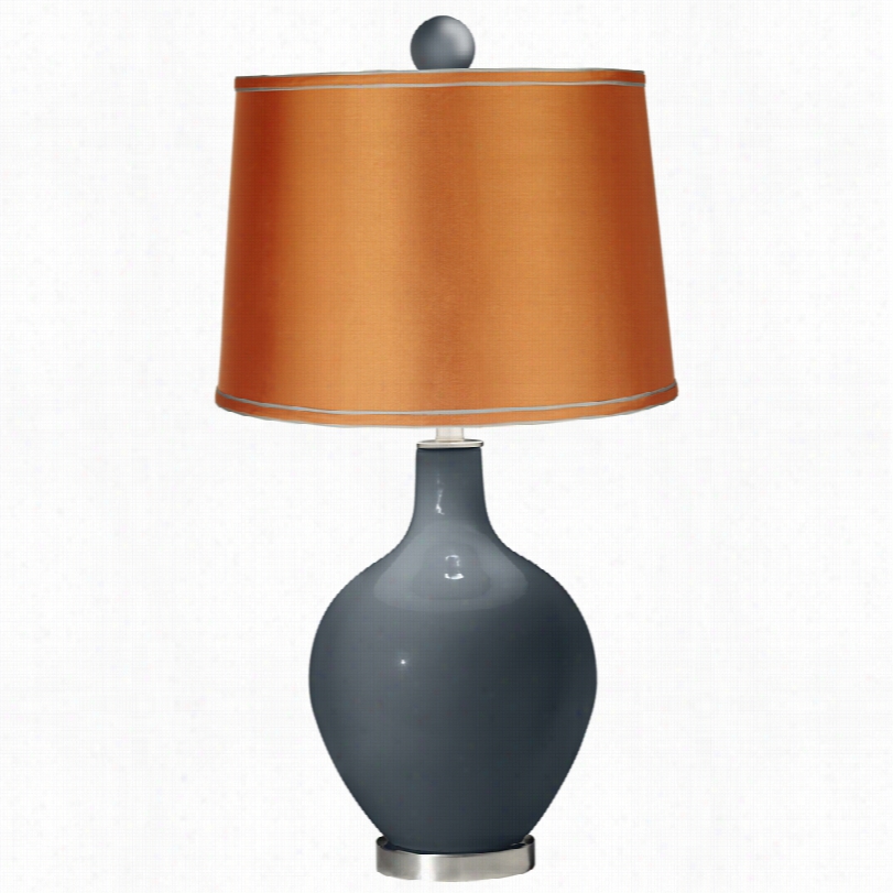 Contemporary Color Plus Ovo Otuer Space Gr Ay With Orange Table Lamp