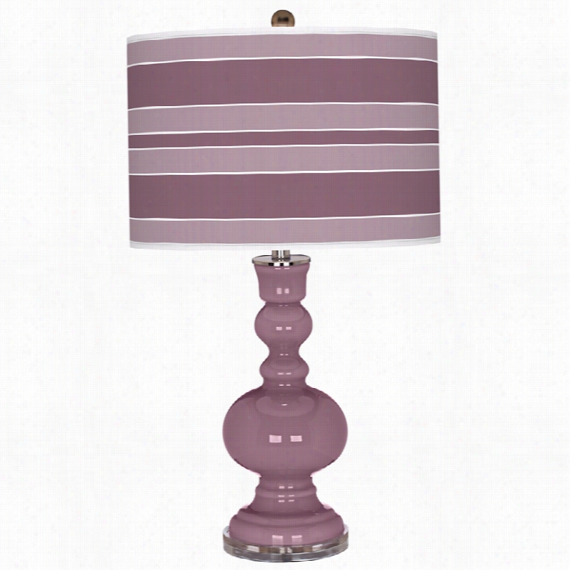 Contemporary Color Plus Plum Dandy Bold Stripe Pattern Table Lamp