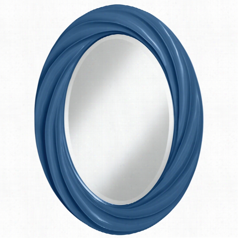 Contdmporary Color Plus Regatta Bl Ue Twist Oval Wall Mirror-22x30