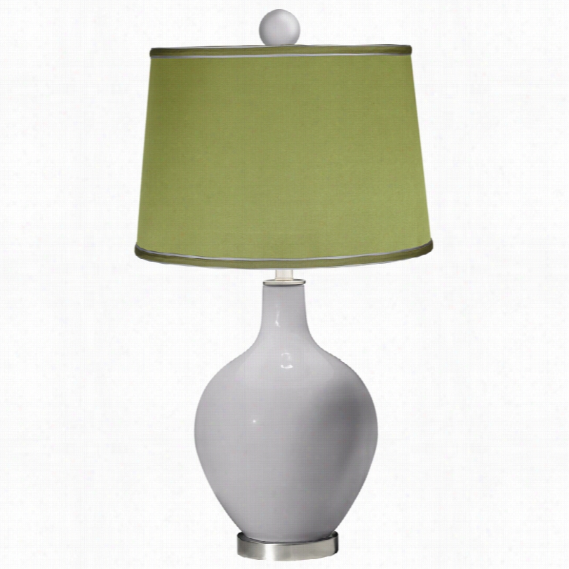 Contemporary Color Plus Swanky Gray With Sztin Olive Green Ovo Tabe Lamp