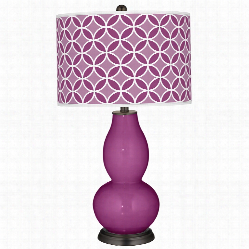 Contemporary Color Ppus Ve Rve Violet With Double Gourd Glass Table Lamp