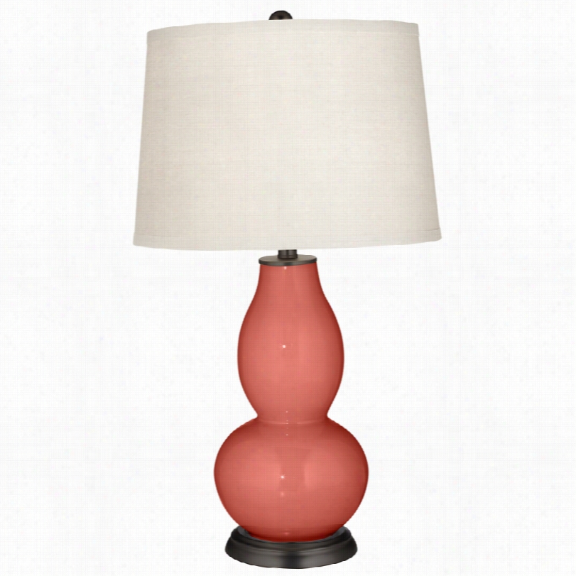 Contmporary Coral Reef With Hwite Art Shade Ccolor Plus Table Lamp