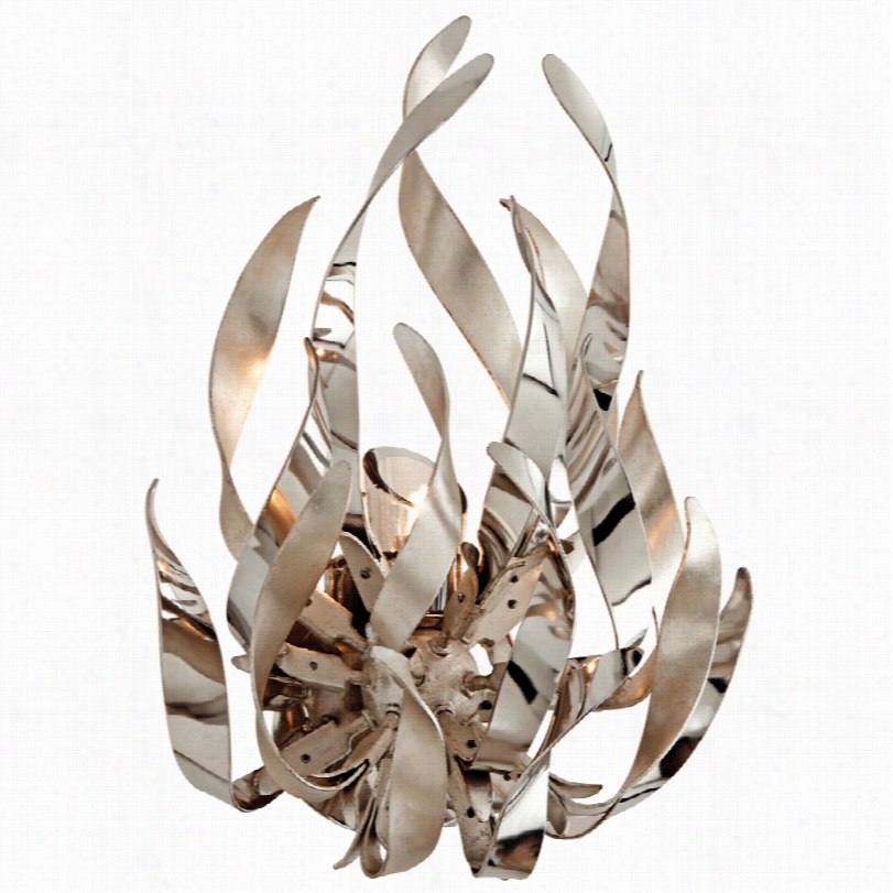 Contemporary Corbett Graffiti Conetporary Silver Leaf Wall Sconce