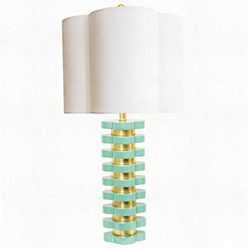 Contepmorary Couture Green And Gold Leaf Quatrefoil 32-inch-h Table Lamp