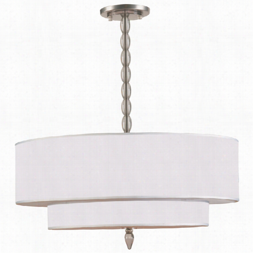 Contemporary Crystorama Luxo Satin Nickel With Silk Modern Chandelier