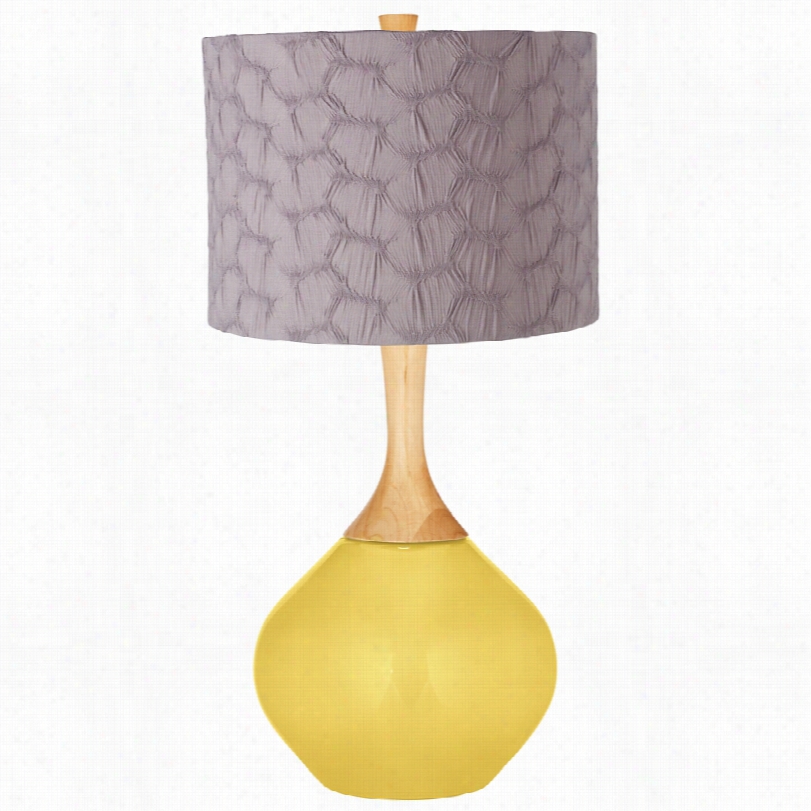 Contemporary Daffodil Gray Pleated Drum Shade 31-inch-h Wexler Table Lamp