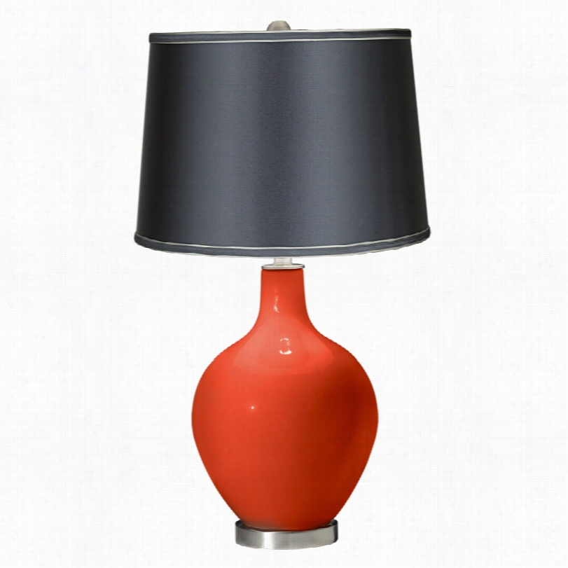 Contemporary Daredevil Orange With D Ark Grayc Olor Plus Ovo Table Lamp