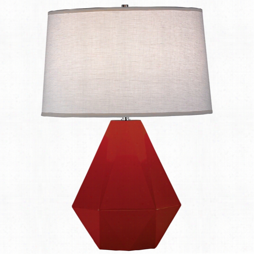 Contemporary Delta Nickel Oxblood Robert Abbey 22 1/2-inch-h Table Lamp