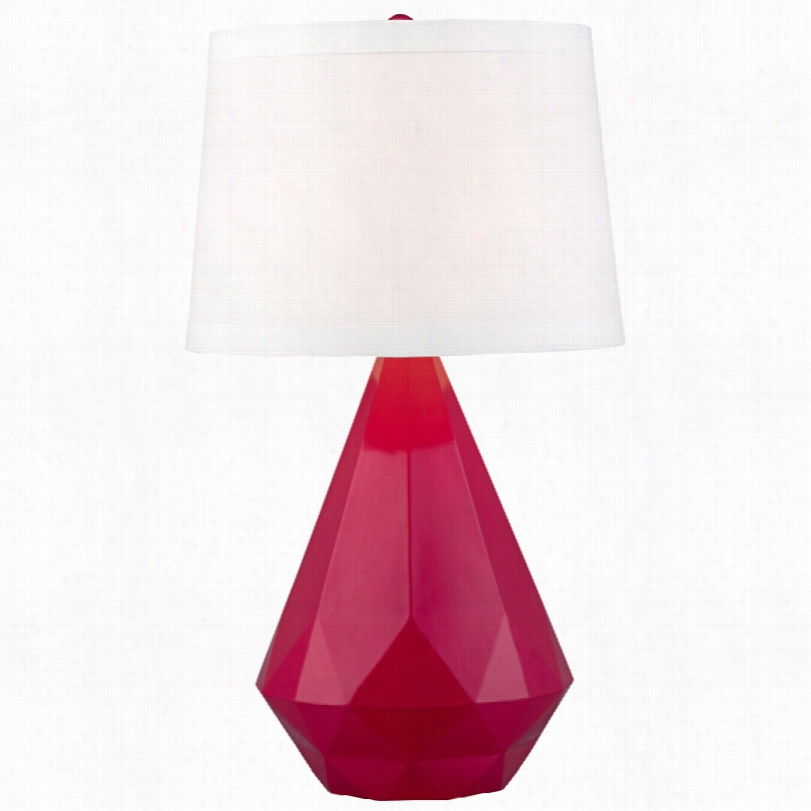 Contemporary Diamante Fuchsia With White Shade 24-inch-h Table Lamp