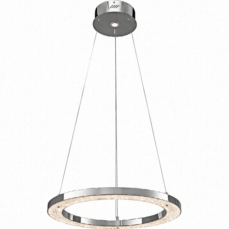 Contemlorary Elan Crushed Ice  2-inch-w Chrome Led Pendant Light