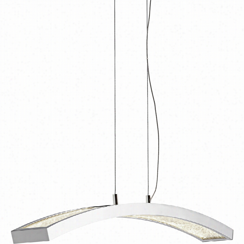 Contemporary Elan Crushed Ice Modernn Chrom Leed Island Pendan Light