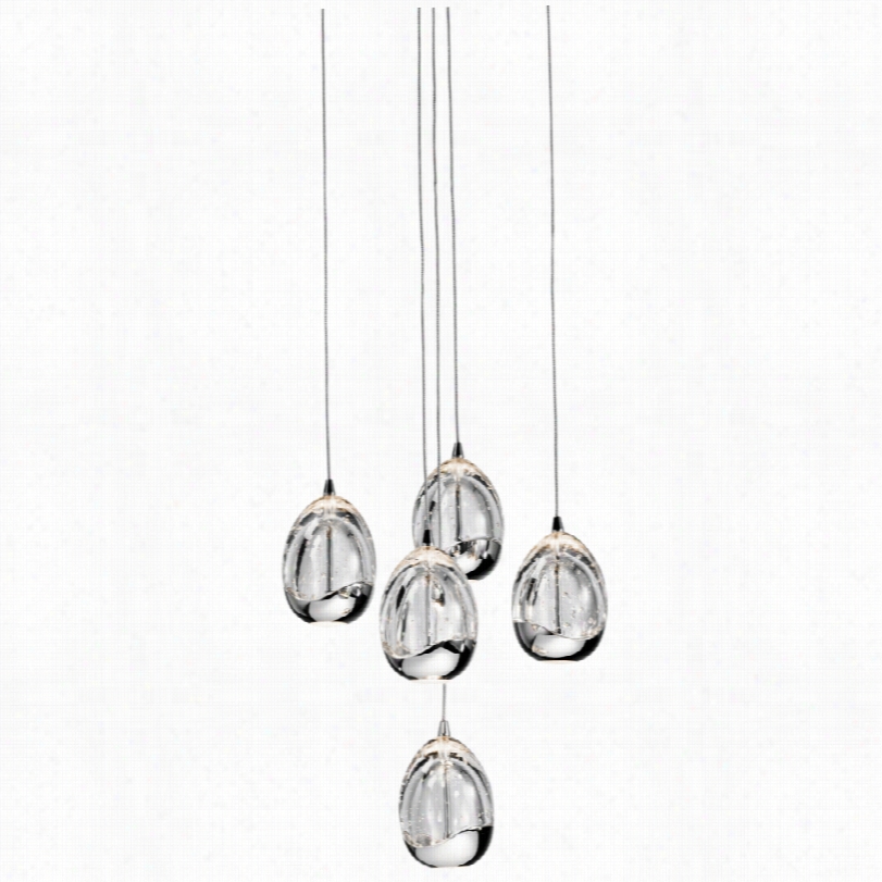 Contemporary Elan Lavinia Chrome 12 1/2-inch-w Cluster Pendant