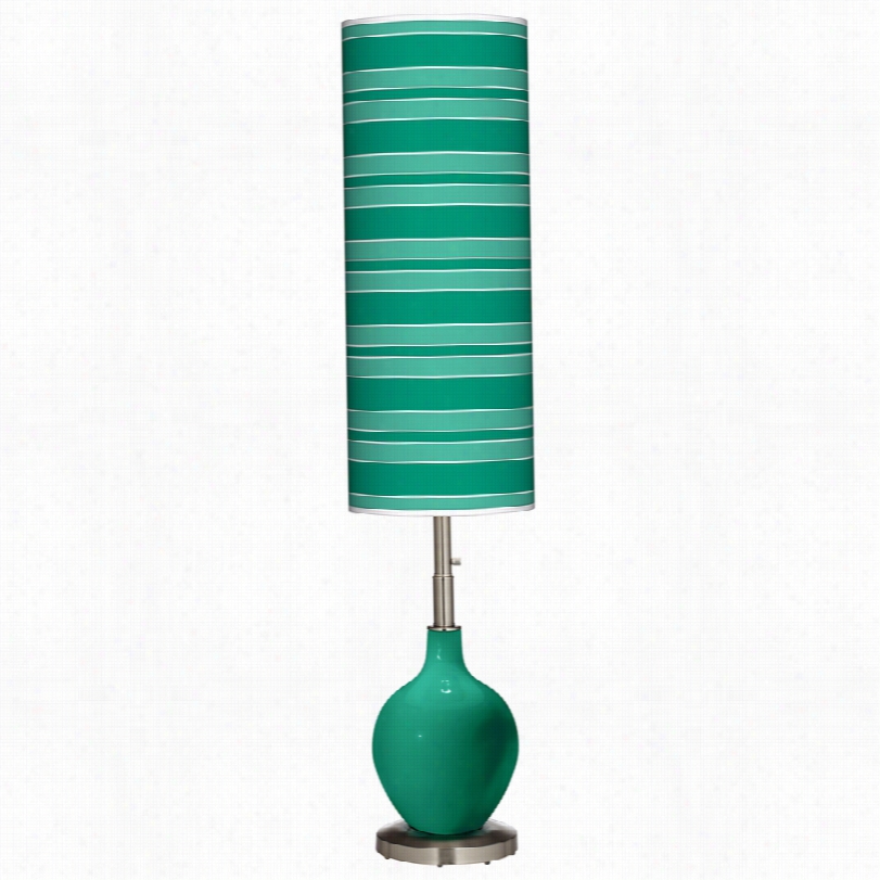Contemp Orary Emerald Bold Strie 60-inc-h Ovo Floir Lamp