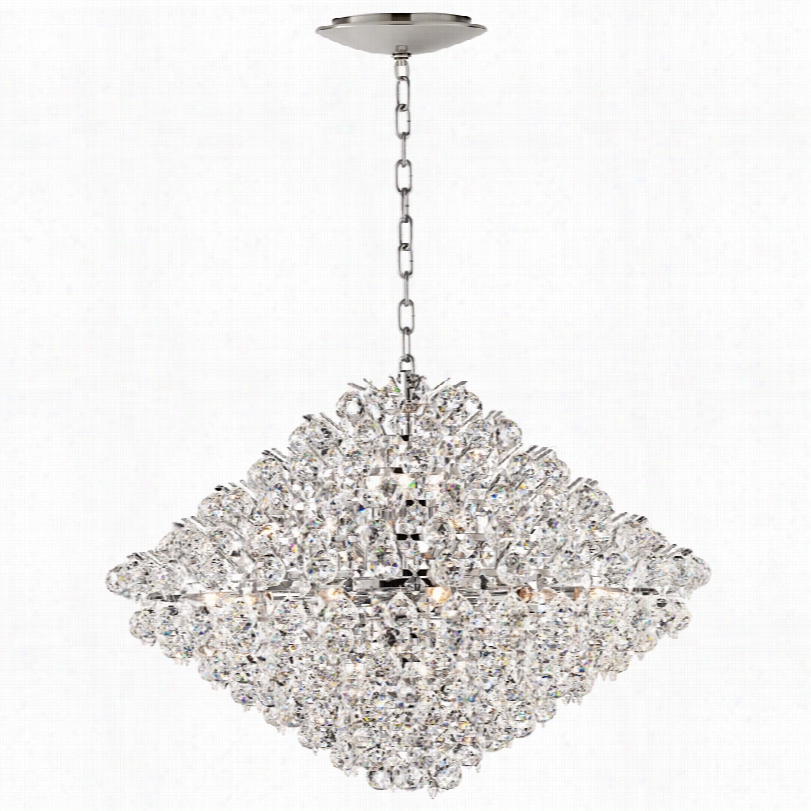 Contemporary Ess Achrome Crystal Pendant With Led Cnopy