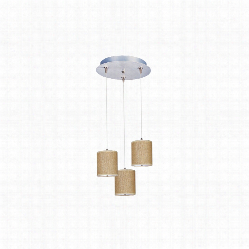 Contemporary Et2 Tall Grass Cloth 3-light Modern Pendant