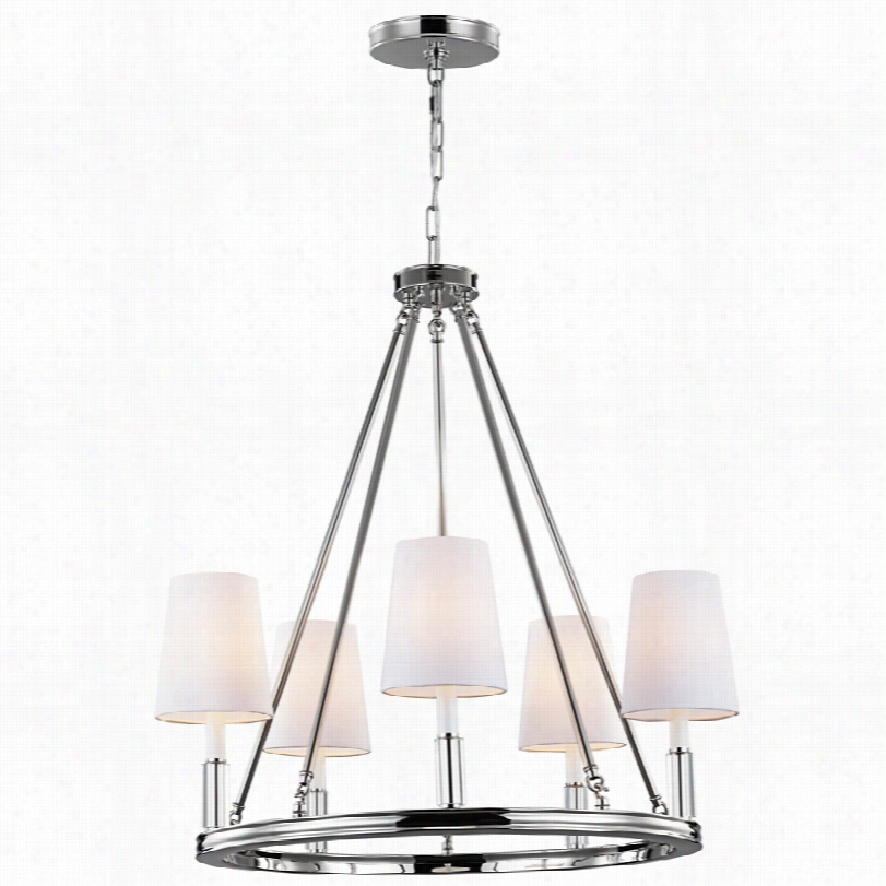 Contemporary Feiss Lismore Polished Nickel 28 1/4-inch-w Chandelier