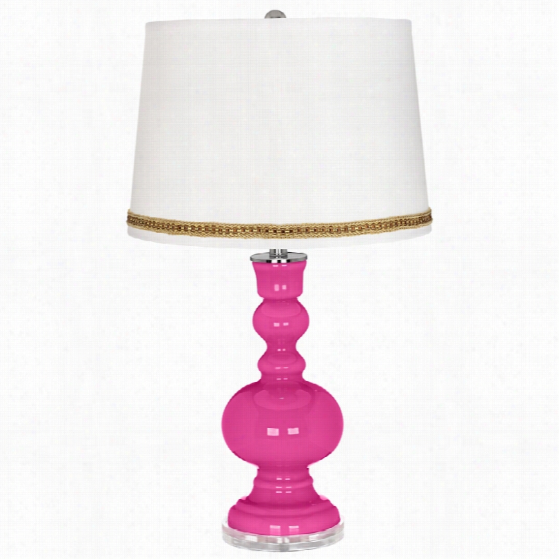 Contemporary Fuchsia Apothecary 30-inch-h Table Lamp With Braid Trim