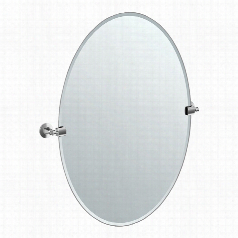 Contemprary Gatco Satin Nickel Laarge Wall Mirror-23 1/2x62 1/2