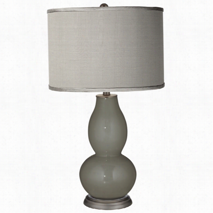 Contemporary Gauntlet Gday - Gray Textured Sipkd Ouble Gourd Table Lamp