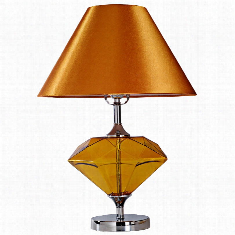 Contemporary Gem Amber Diamond Glass 22 3/4-inch-h Table Lamp