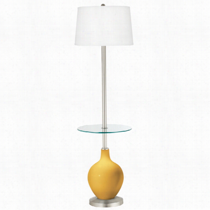 Contemporary Goldenrod Tray Table 59-inch-h Ovo Floor Lamp