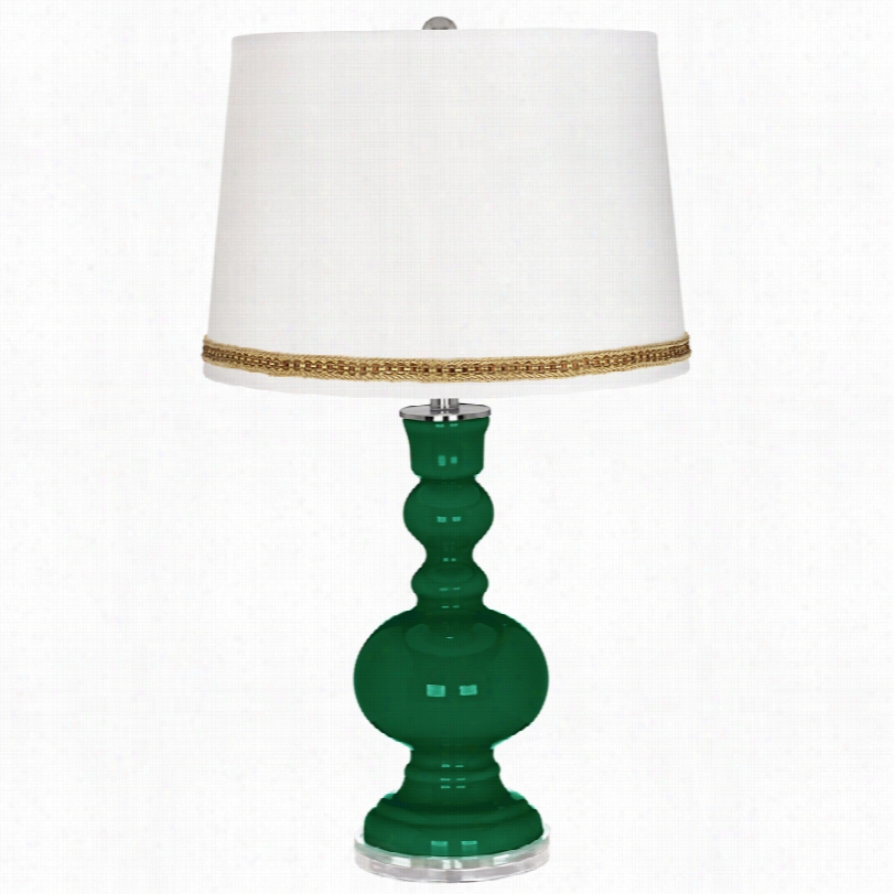 C Onfemporary Greens Apothecary3 -0inch-h Table Lamp With Braid Trim