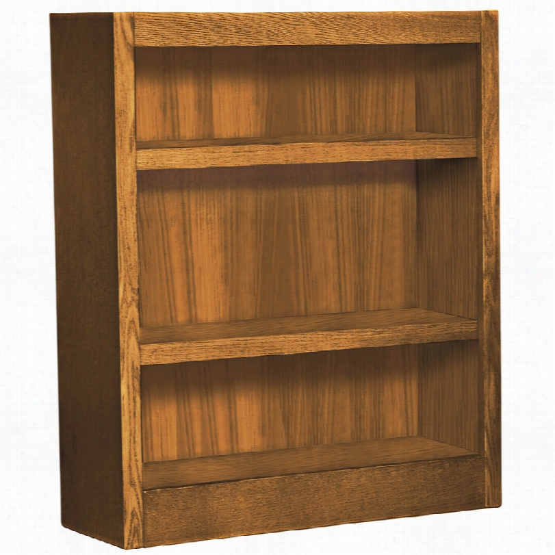 Contemporary Grundy Dry Oak Single-wide 3-helf Bookcase