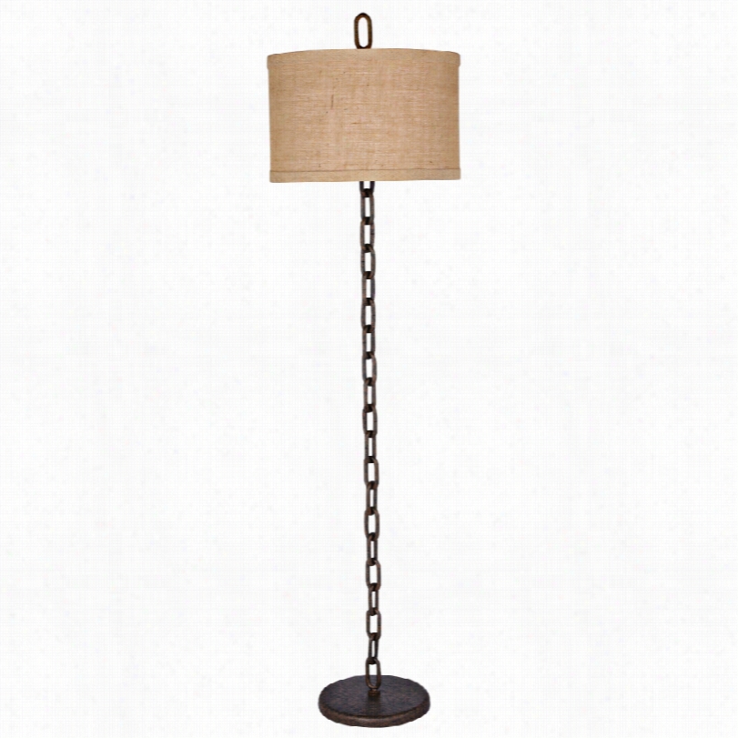Conntemporary Hartwell Brown Meatl Chain Floor  Lamp
