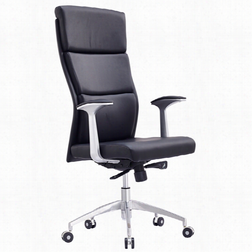 Contemporary Harvard Executive Black Faux Leather Adjustable Office Chair