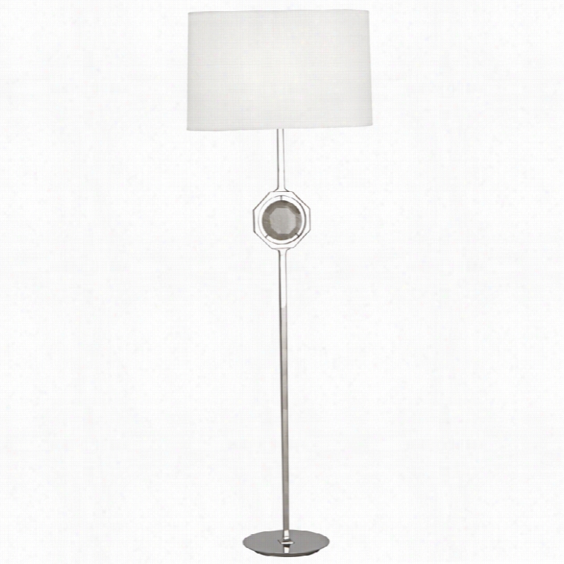 Contemporary Ohpe Polished Nickel Rock Crystal Robert Abbey Floor Lamp