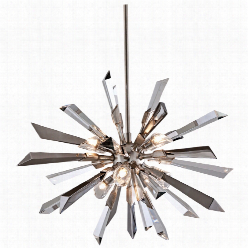 Contemporary Inertia Crystal And Stainless Coorbrtt  Pendant Light