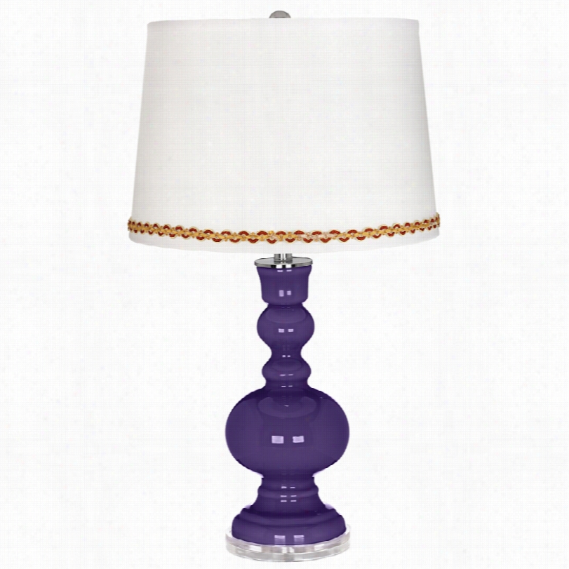 Contemporary Izmir Purplea Pothecary Table Lamp With Serpent Ien Trim