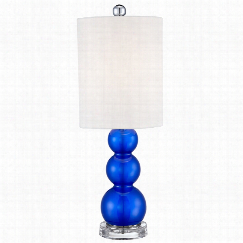 Contempoary  Judy Blue Triple Gourd Glass 22-inch-h Table  Lamp