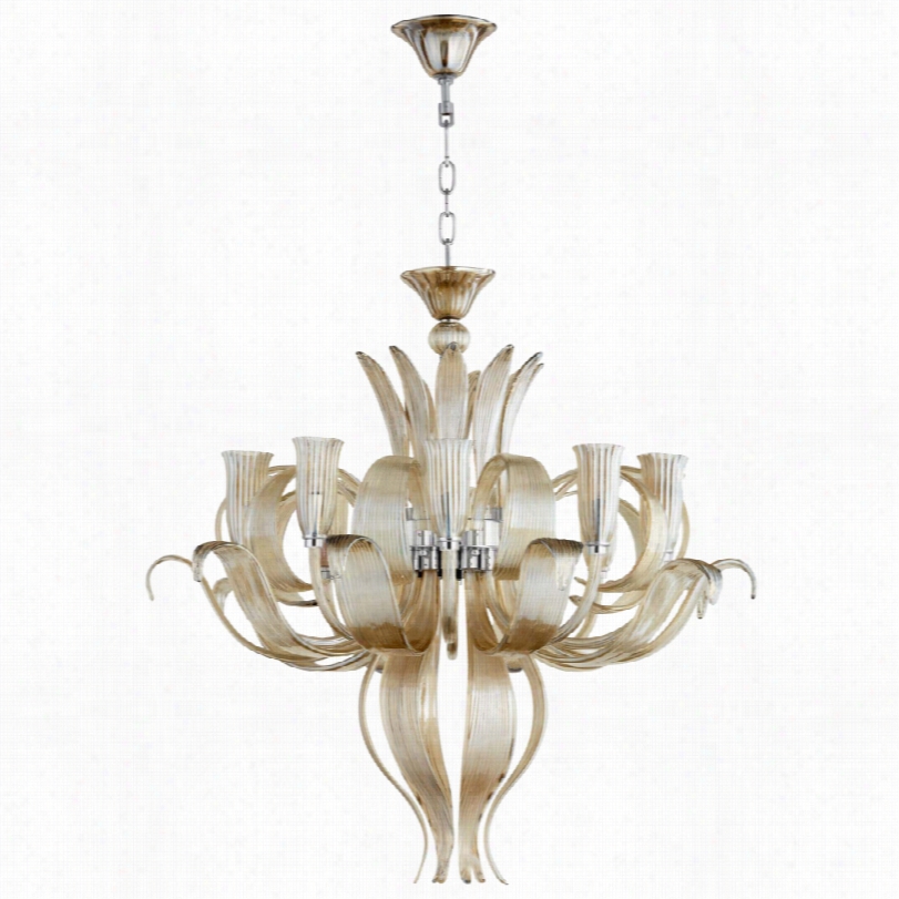 Contemporary Juliana Murano Cognac 10-light Glass Chandelier