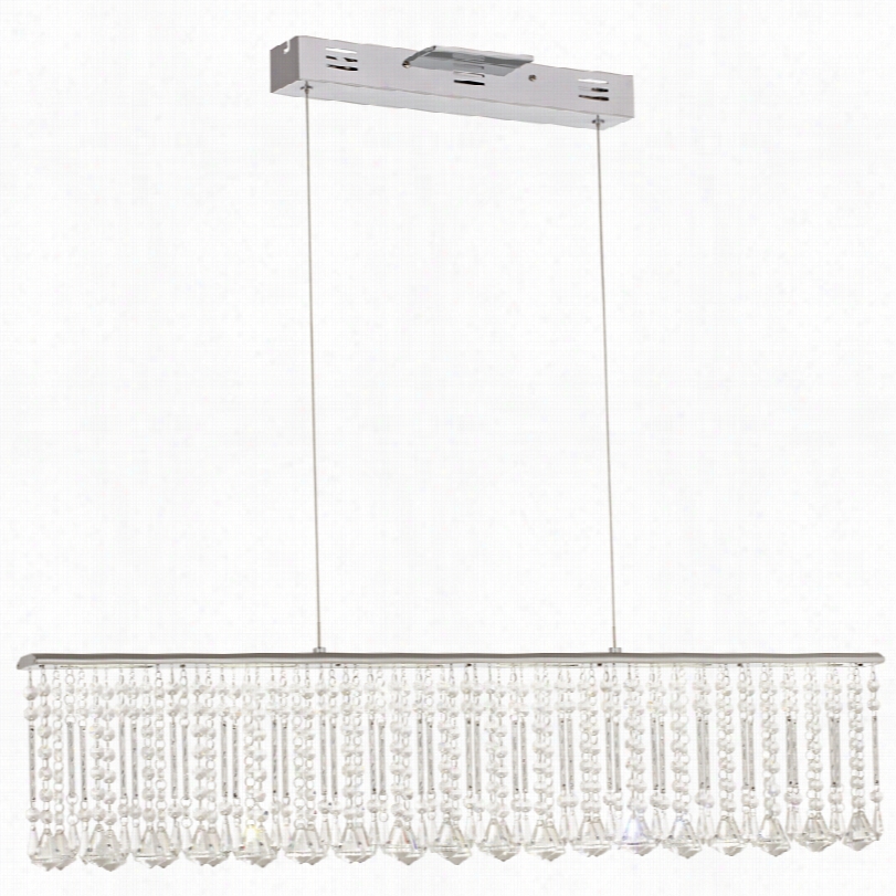 Contemporary Keanna Chrome Led Crystal Isladn Chandelier