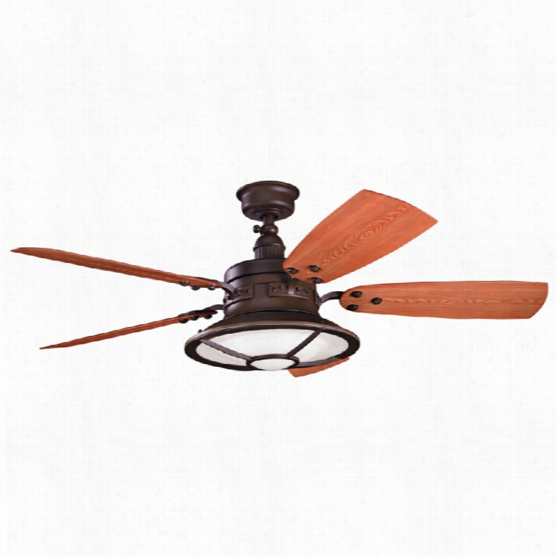 Contemporary Kichle Harbour Walk Ceiling Fan - 52"" Tannery Bronze