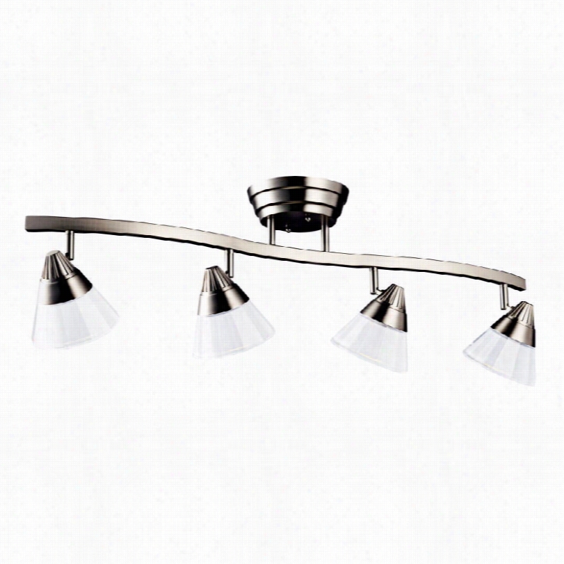 Contemporary Kichler Pro Brushed Nickel 4-light Led Ceiling Rail Light