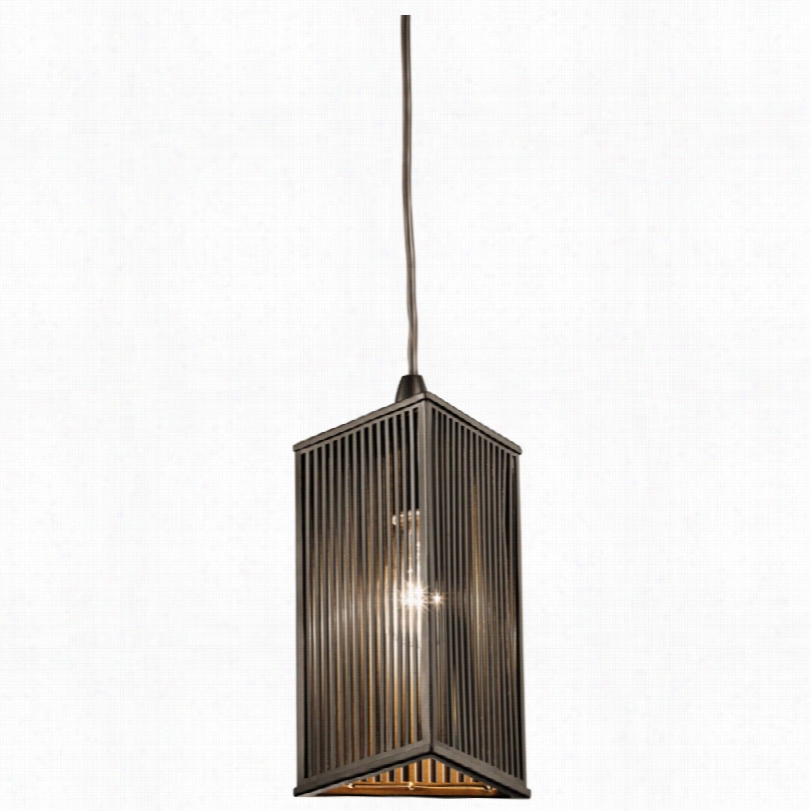 Contemporary Kichler Ribbed Olde Bronze 5 1/2-inch-w Mini Pendant