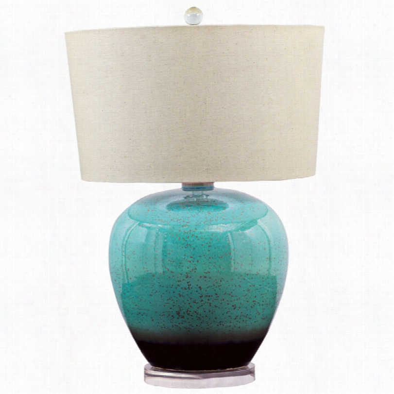 Contemporar Yl Aguna Turquoise Porcelain 31-inch-h Table Lamp