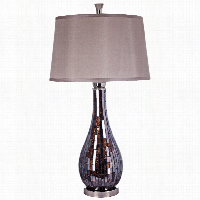 Contemporary Lanette 33 11/2-inch-h  Polished Nickel Mosaic Table Lamp