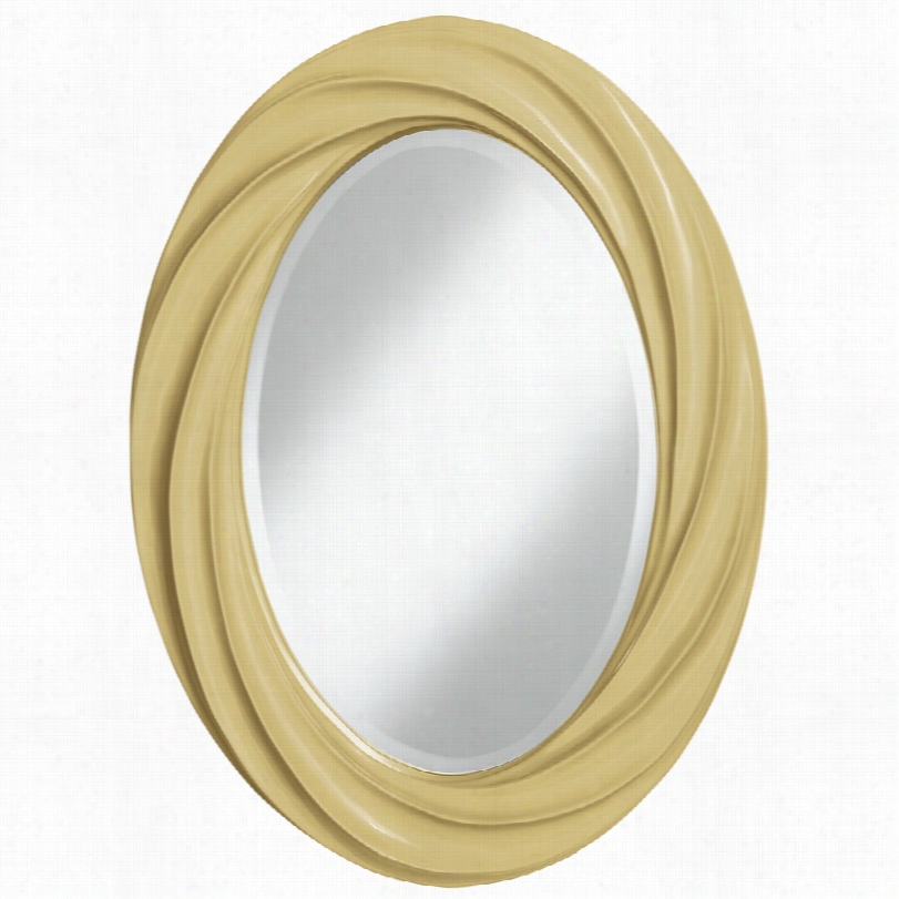 Contemporary Lemongrass Oval Twist Wall Mirror-22x30