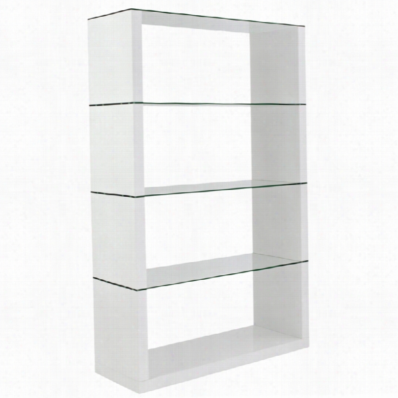 Contemporary Lennox Moder White And Glass 47 1/4-inch-w Sehlving Unit