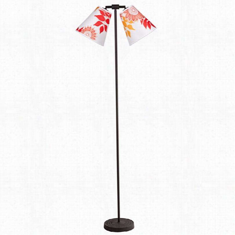 Contemporary Lights Up! Zoe Twin Anna Red Conteemporary Floor Lamp