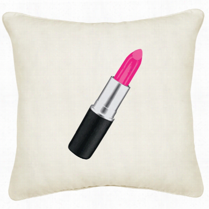 Contemporary Lipstick Cream Canvas Pillow