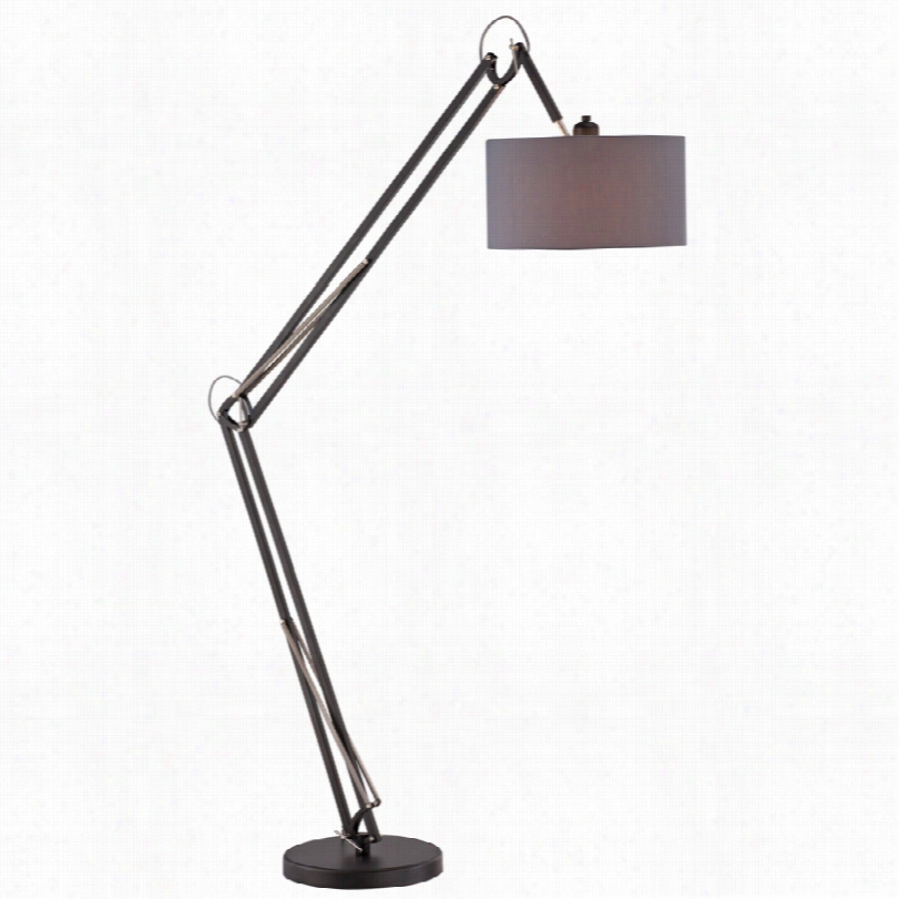 Contemporary Lite Source Kailano Black Adjustable Floor Lamp