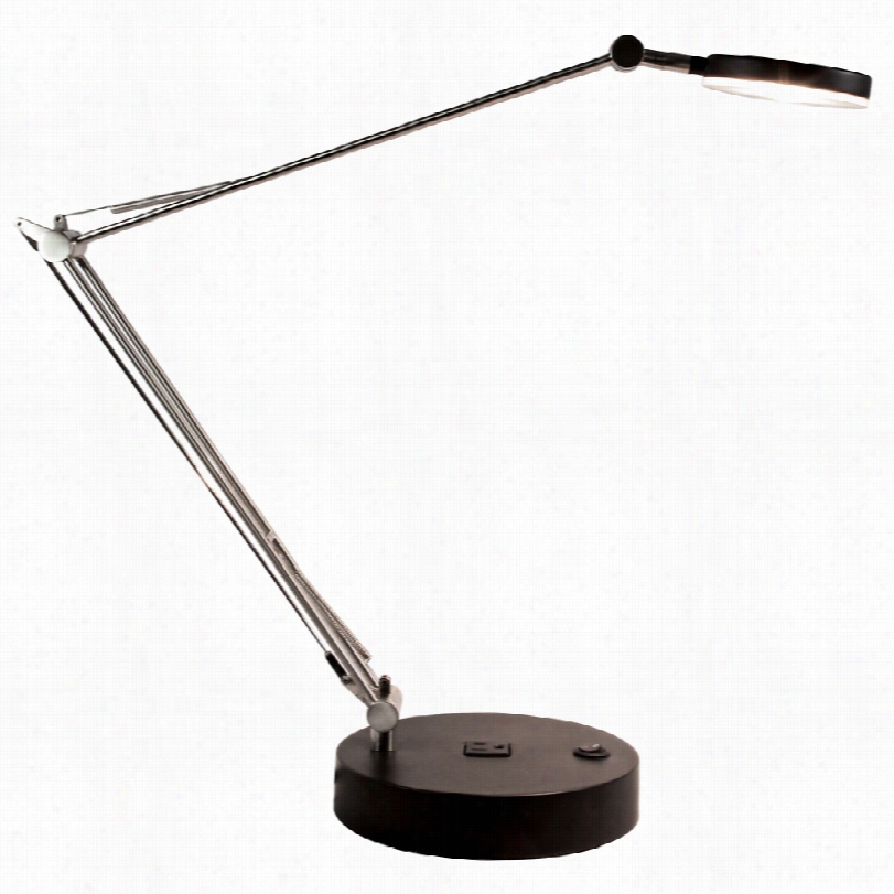 Contepmorary Lux Wired Blacksatin Ouutlet Adjustable Led Desk Lammp