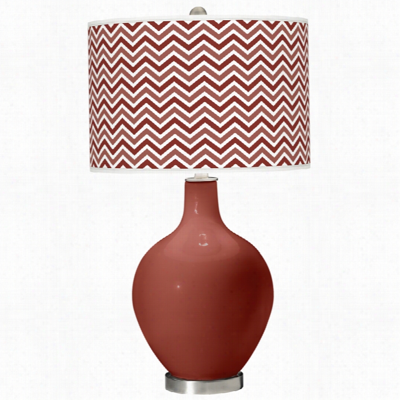 Contemporary Marsala Narrow Zig Zag Ovo 28 1/2 -inch-h Table Lamp