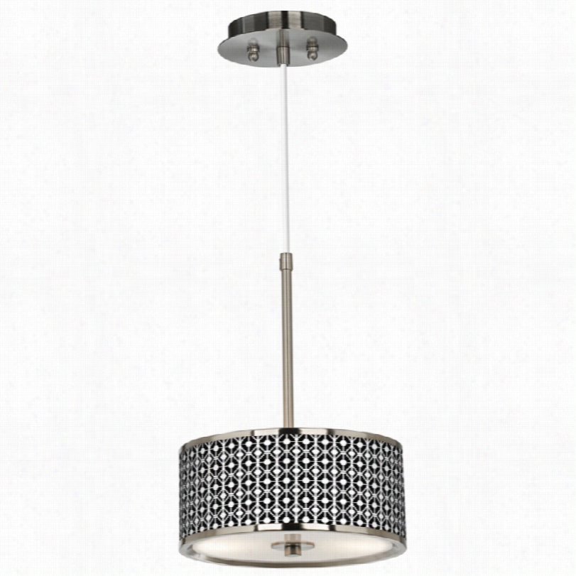 Contemporary Matix Cunning Shade With Steel 10 1/4-inch-w Pendant Light