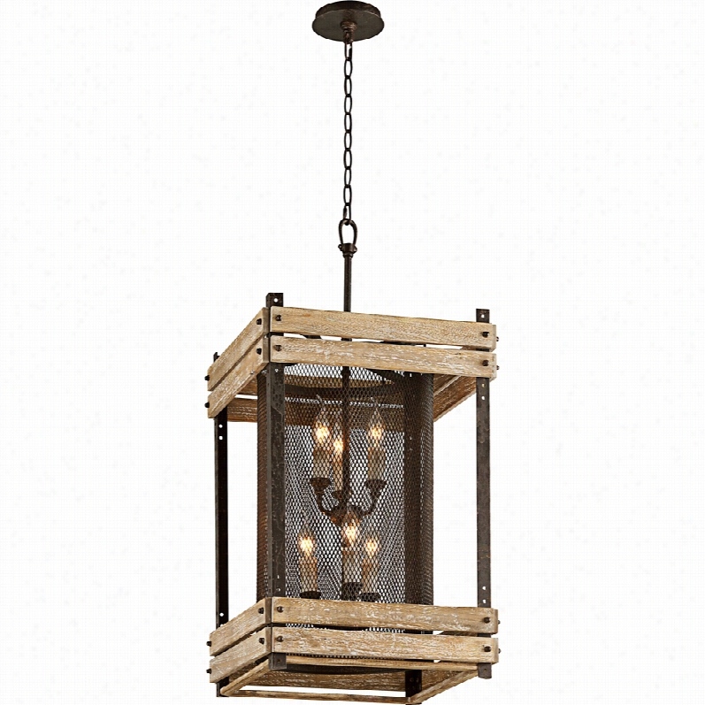 Contemporary Merchant Street Rusty Iron Pendant Light